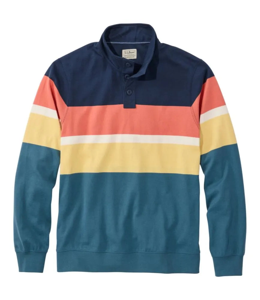 Men's Bean's Vintage Soft Rugby, Mockneck, Chest Stripe