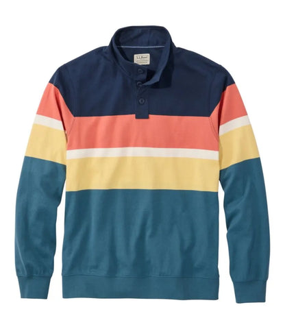Men's Bean's Vintage Soft Rugby, Mockneck, Chest Stripe