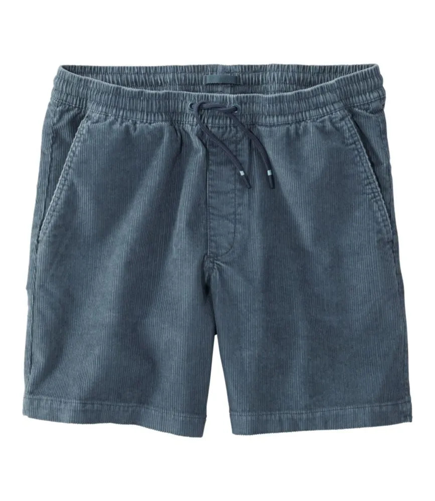 Men's Wide-Wale Cord Pull-On Shorts, 7"