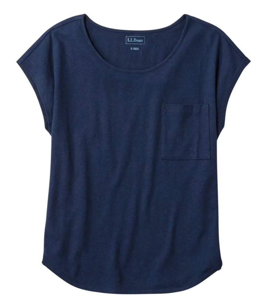 Women's Lakeside Linen/Cotton Tee, Short-Sleeve Scoopneck