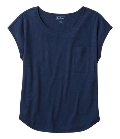 Women's Lakeside Linen/Cotton Tee, Short-Sleeve Scoopneck