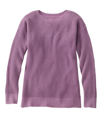 Women's Sunwashed Waffle Sweater, Pullover
