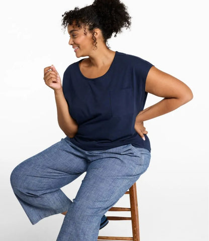 Women's Lakeside Linen/Cotton Tee, Short-Sleeve Scoopneck
