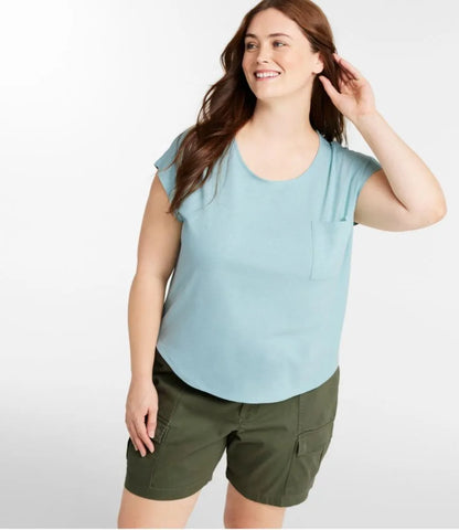 Women's Lakeside Linen/Cotton Tee, Short-Sleeve Scoopneck