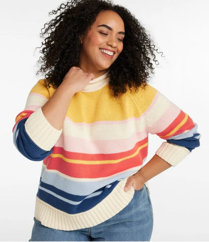 Women's Signature Original Cotton Sweater, Rollneck Stripe