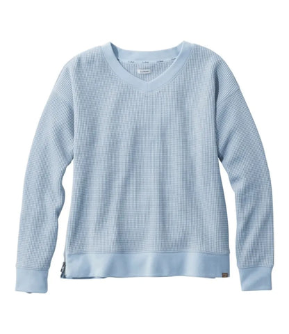 Women's Birchwood Brushed Waffle Top, V-Neck