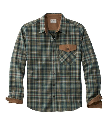 Men's Scotch Plaid Flannel Shirt, Snap-Front, Slightly Fitted Untucked Fit