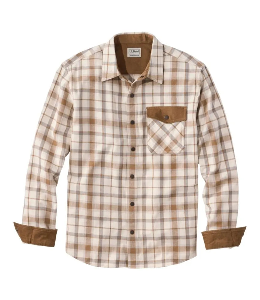 Men's Scotch Plaid Flannel Shirt, Snap-Front, Slightly Fitted Untucked Fit