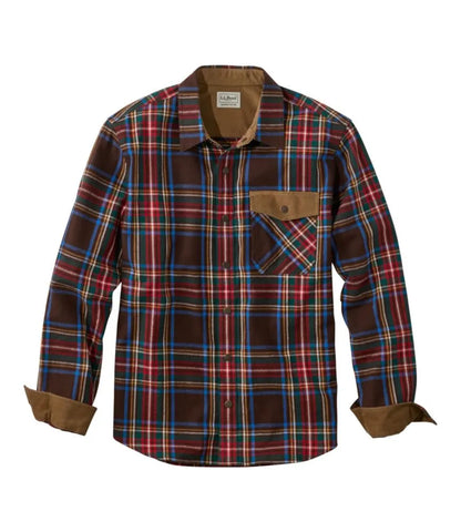 Men's Scotch Plaid Flannel Shirt, Snap-Front, Slightly Fitted Untucked Fit