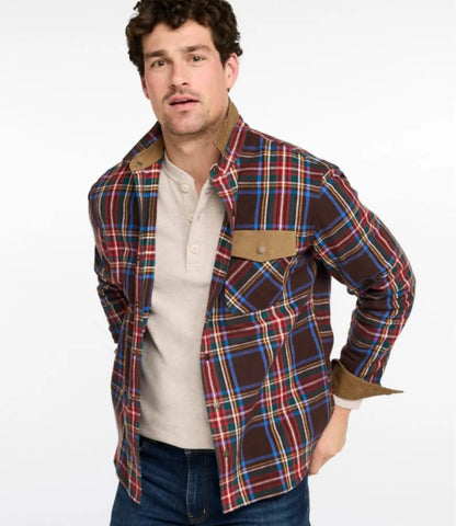 Men's Scotch Plaid Flannel Shirt, Snap-Front, Slightly Fitted Untucked Fit