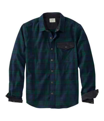 Men's Scotch Plaid Flannel Shirt, Snap-Front, Slightly Fitted Untucked Fit
