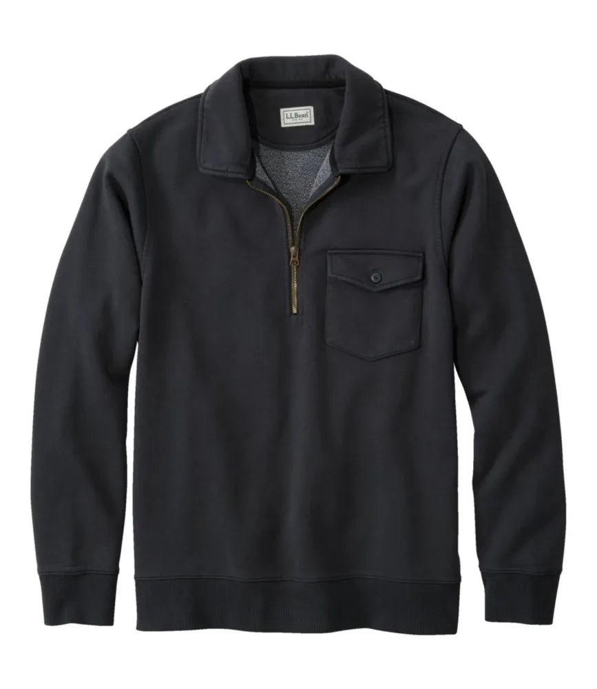 Men's Sunwashed Sweatshirt, Quarter-Zip Polo, Long-Sleeve