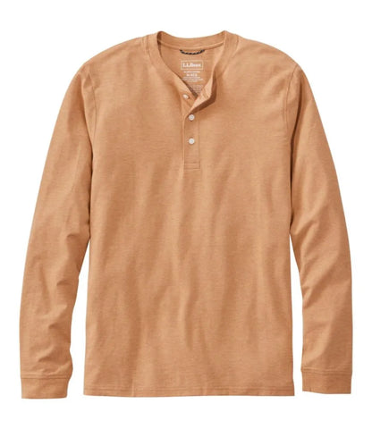Men's Comfort Stretch Performance® Pima Tee, Long-Sleeve Henley