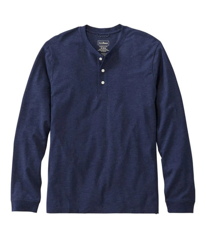 Men's Comfort Stretch Performance® Pima Tee, Long-Sleeve Henley