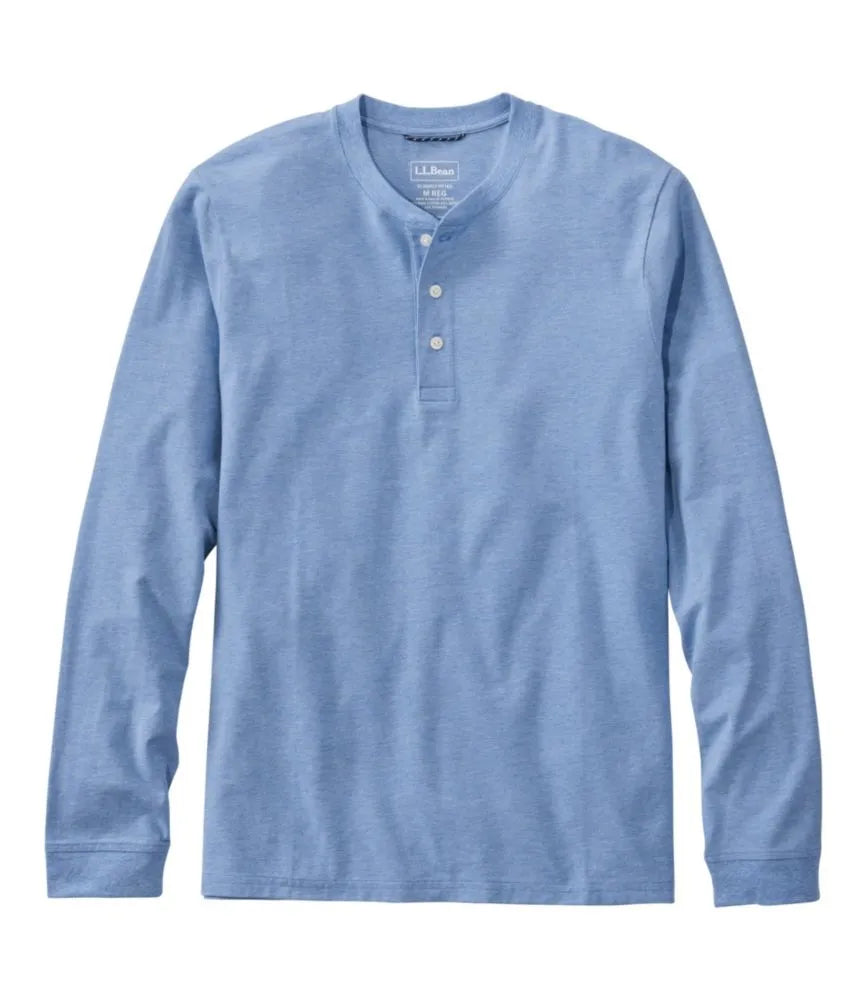 Men's Comfort Stretch Performance® Pima Tee, Long-Sleeve Henley