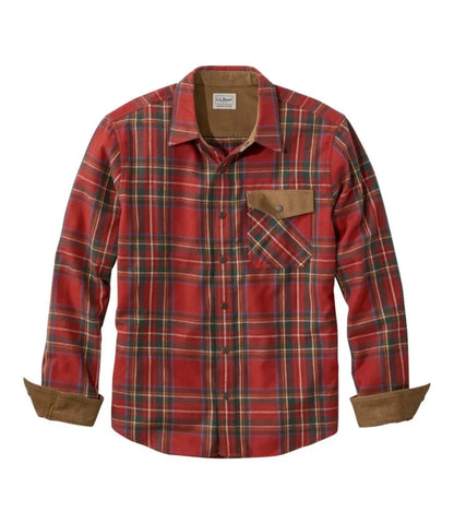 Men's Scotch Plaid Flannel Shirt, Snap-Front, Slightly Fitted Untucked Fit
