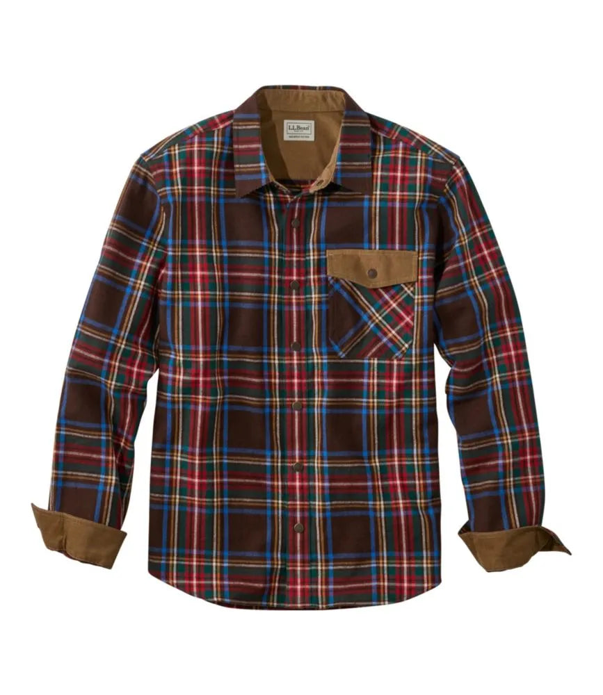 Men's Scotch Plaid Flannel Shirt, Snap-Front, Slightly Fitted Untucked Fit