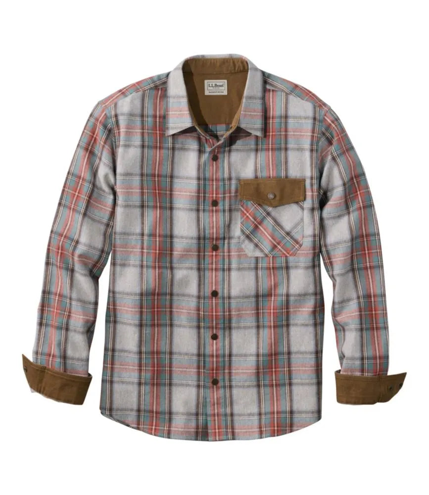Men's Scotch Plaid Flannel Shirt, Snap-Front, Slightly Fitted Untucked Fit