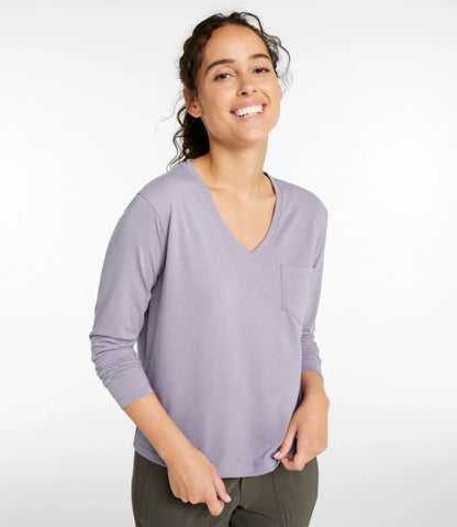 Women's Vista Camp V-Neck Pocket Tee, Long-Sleeve
