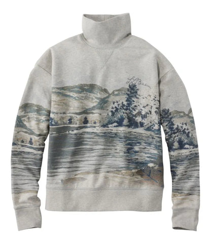 Women's Signature Camp Sweatshirt, Mockneck Print