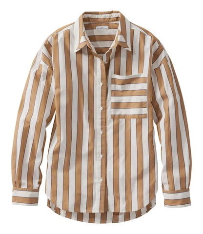 Women's Signature Premium Essential Poplin Shirt, Long-Sleeve Novelty Stripe