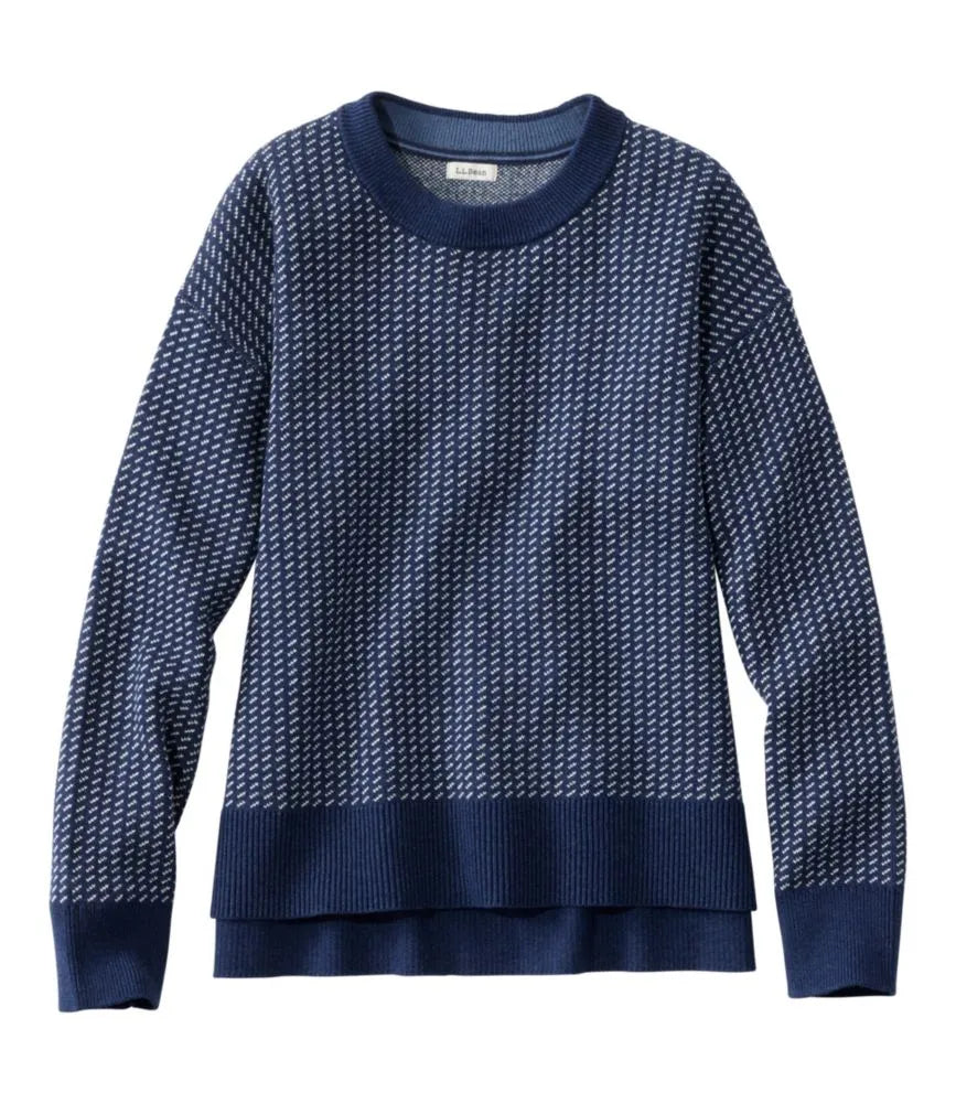 Women's Wicked Soft Cotton/Cashmere Crewneck Sweater, Pattern