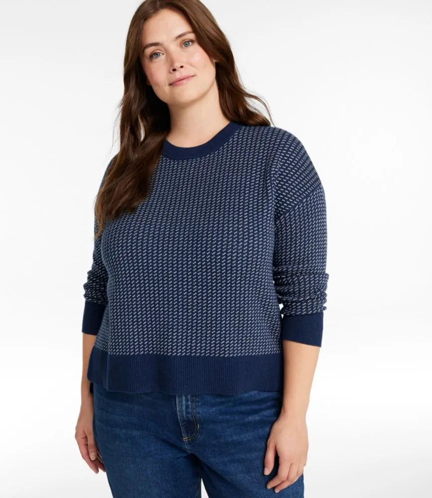 Women's Wicked Soft Cotton/Cashmere Crewneck Sweater, Pattern