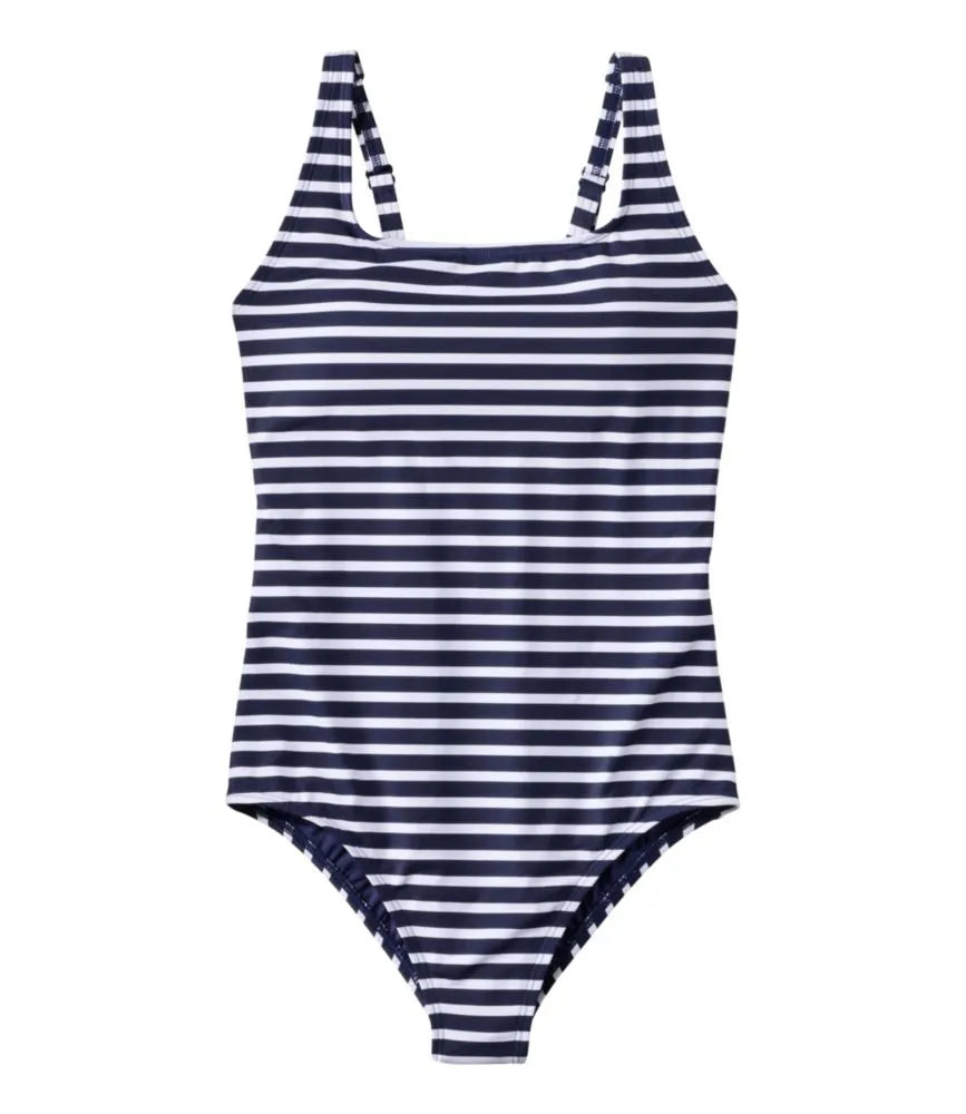 Women's L.L.Bean Coastal Essential Scoop Tanksuit, Print
