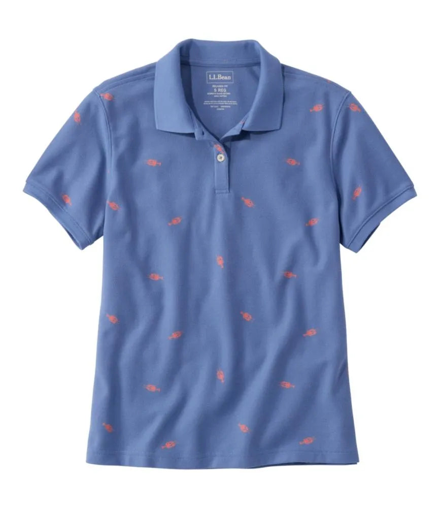 Women's Premium Double L Polo, Short-Sleeve Relaxed Fit Novelty