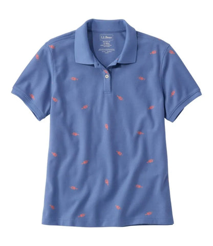 Women's Premium Double L Polo, Short-Sleeve Relaxed Fit Novelty
