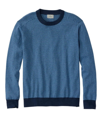 Men's All Seasons Cotton Blend Sweater, Crewneck, Stripe