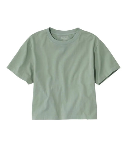 Women's Sunwashed Tee, Short-Sleeve Cropped Boxy Crewneck