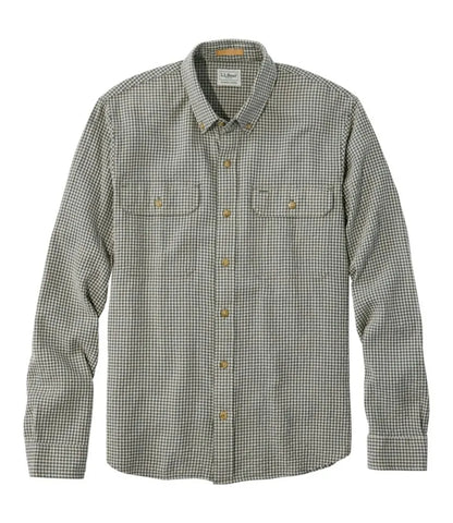 Men's Sunwashed Textured Shirt, Slightly Fitted, Plaid