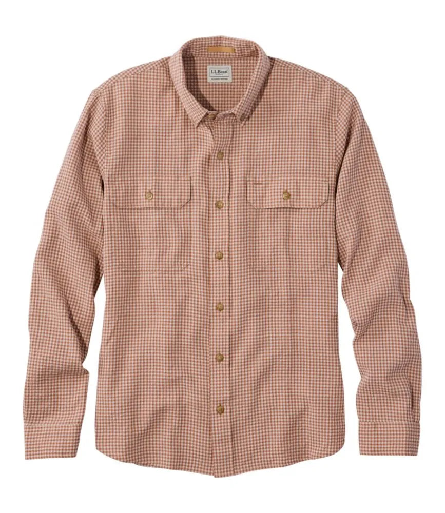 Men's Sunwashed Textured Shirt, Slightly Fitted, Plaid