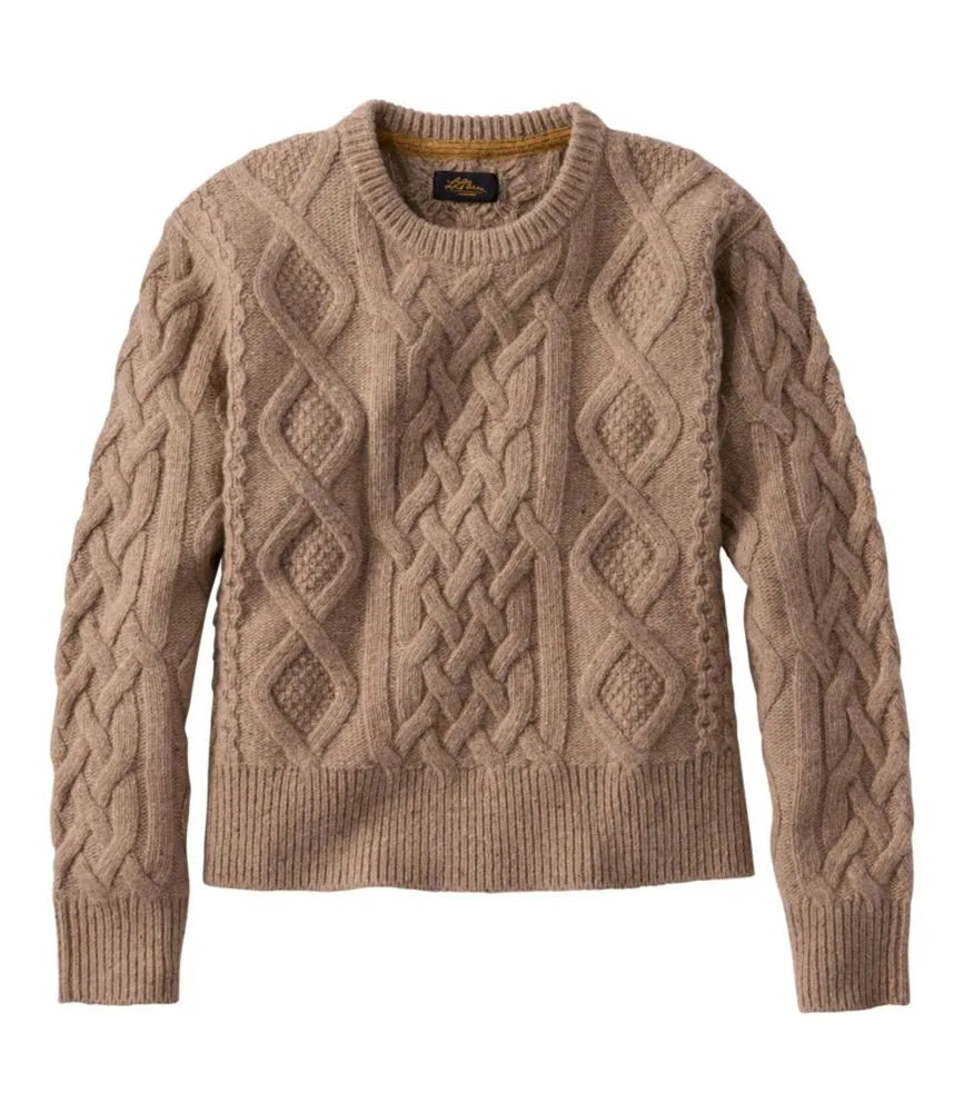 Women's Signature Wool-Blend Fisherman Sweater, Crewneck