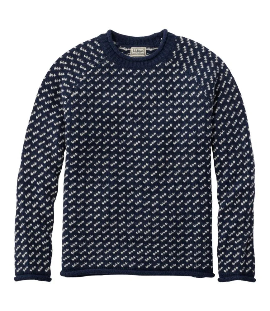 Men's Bean's Classic Ragg Wool Sweater, Rollneck, Birds'-Eye