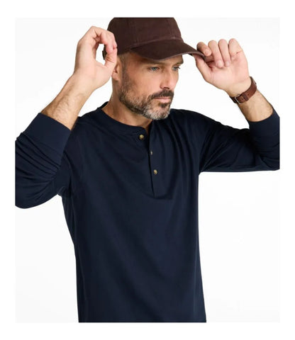 Men's Carefree Unshrinkable Henley, Long-Sleeve, Slightly Fitted