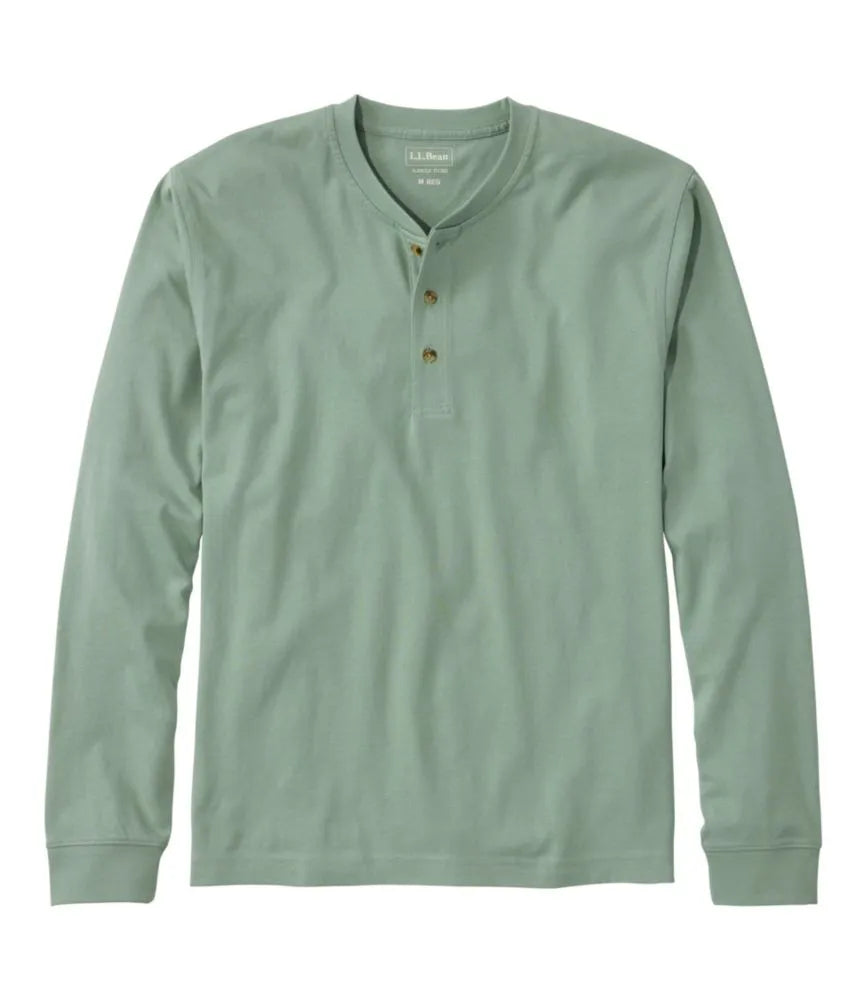 Men's Carefree Unshrinkable Henley, Long-Sleeve, Slightly Fitted