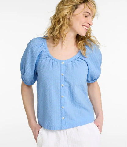 Women's Bean's Seacoast Seersucker Scoopneck Shirt