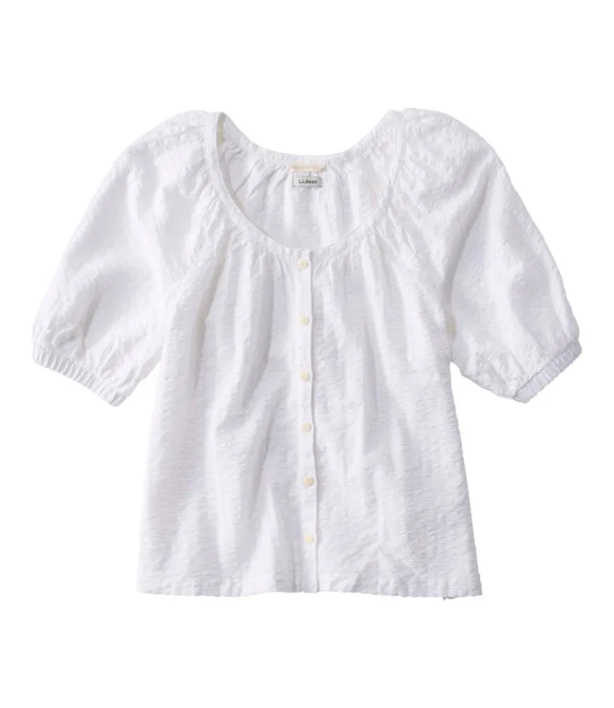 Women's Bean's Seacoast Seersucker Scoopneck Shirt