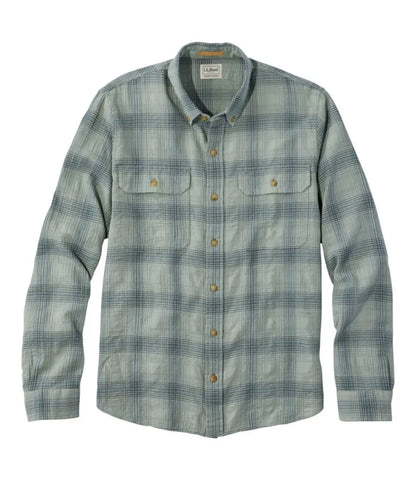 Men's Sunwashed Textured Shirt, Slightly Fitted, Plaid