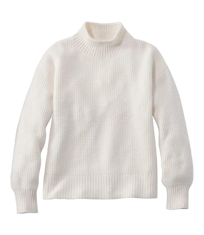 Women's Supersoft Waffle Sweater, Mockneck