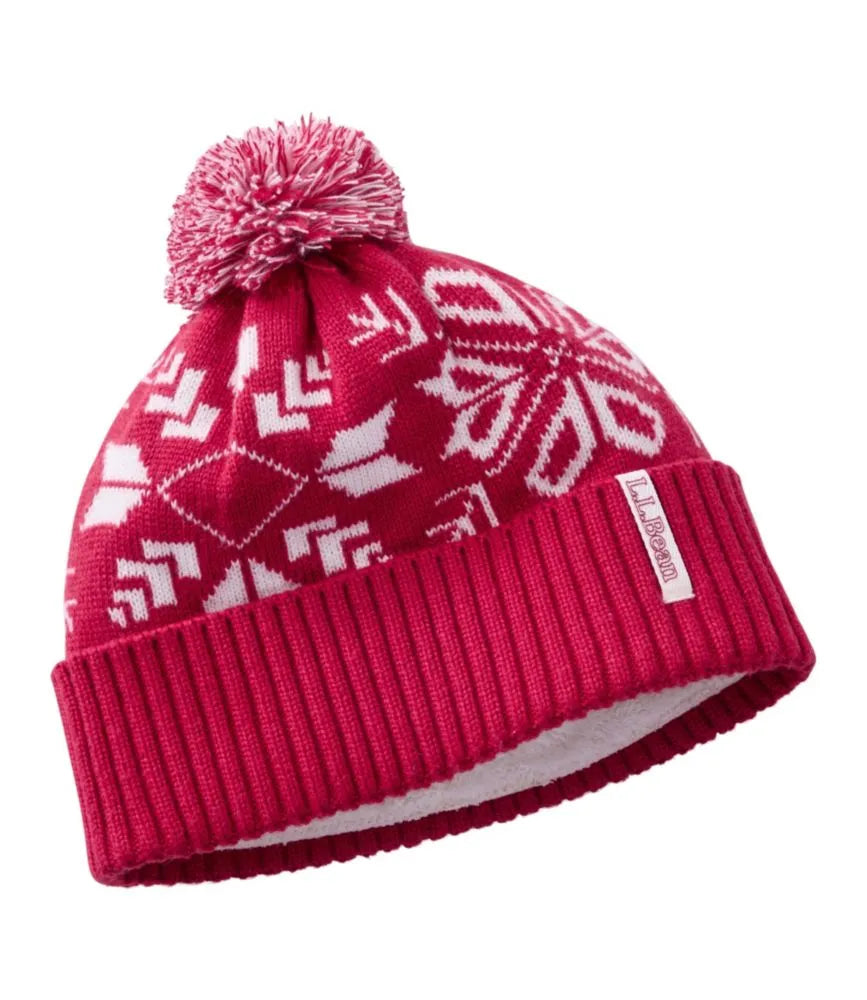 Adults' L.L.Bean Snowflake Chunky Yarn Pom Hat