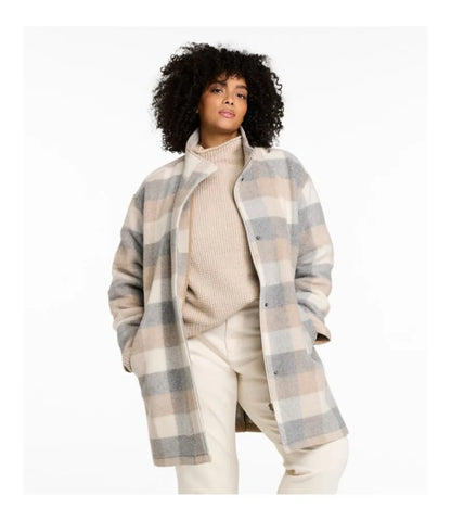 Women's Bean's Boiled Wool Coat, Plaid