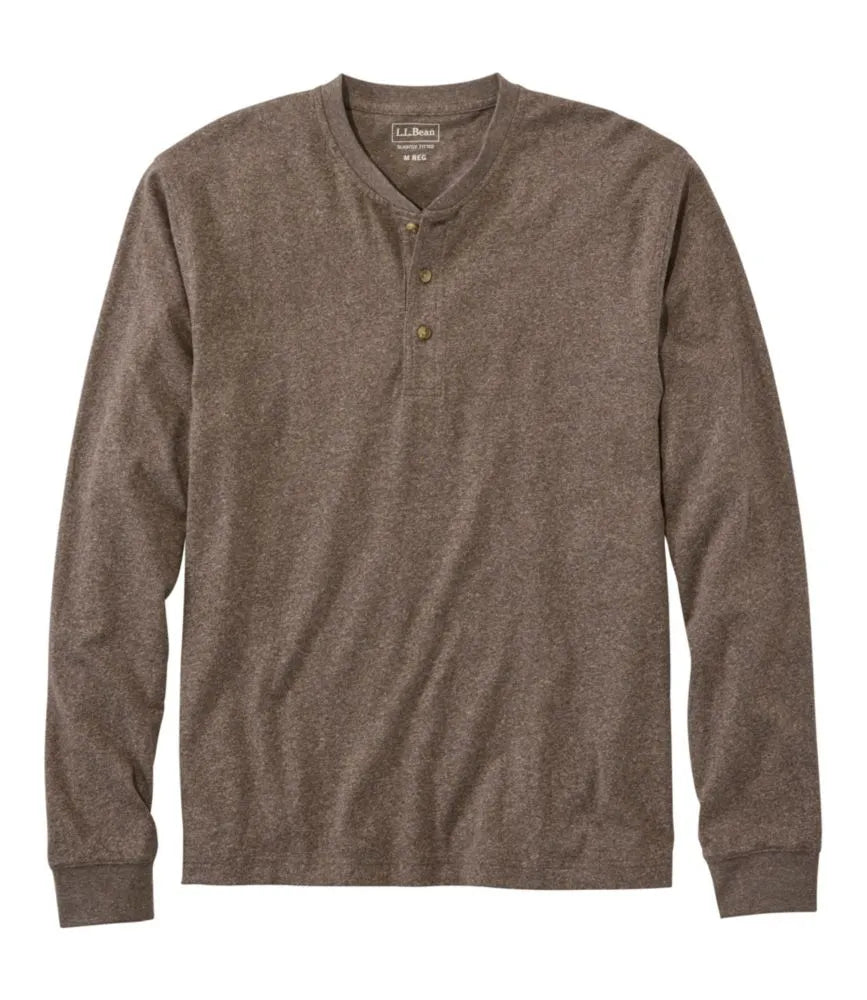 Men's Carefree Unshrinkable Henley, Long-Sleeve, Slightly Fitted
