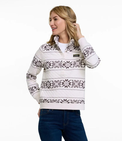 Women's Quilted Half-Snap Sweatshirt, Print