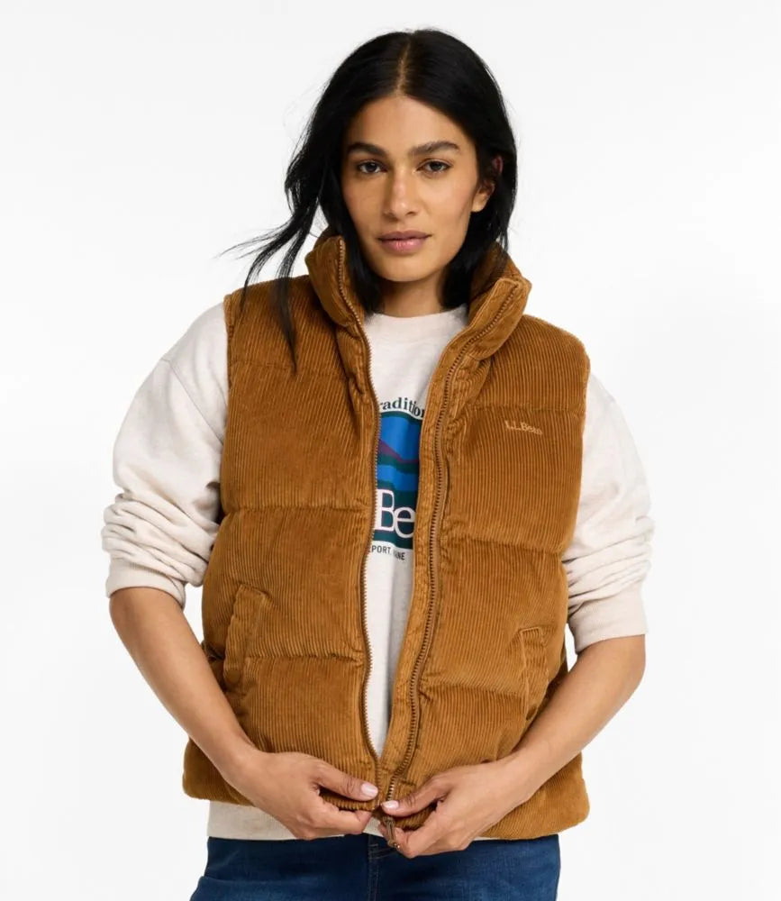 Women's Mountain Classic Down Vest, Cropped Corduroy