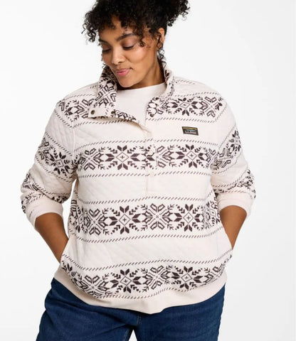 Women's Quilted Half-Snap Sweatshirt, Print