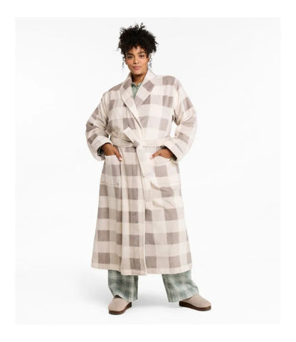 Women's Soft Plush Terry Robe, Plaid